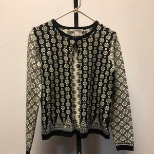 CaBi Floral Black and White Cardigan